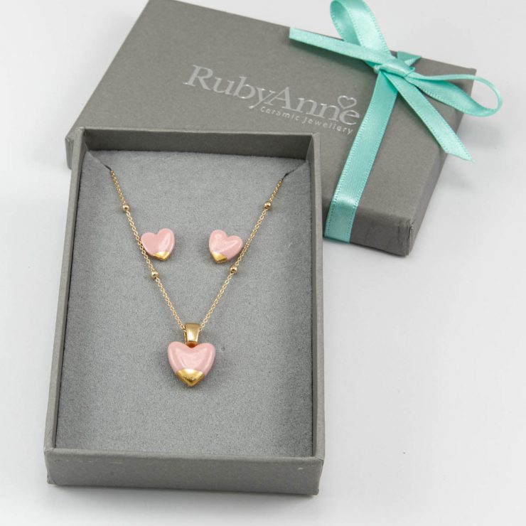 Small Pink, Gold, Heart Gift Set