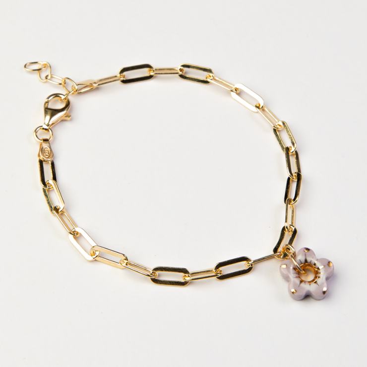 Lilac Fleur Bracelet, Gold or Silver