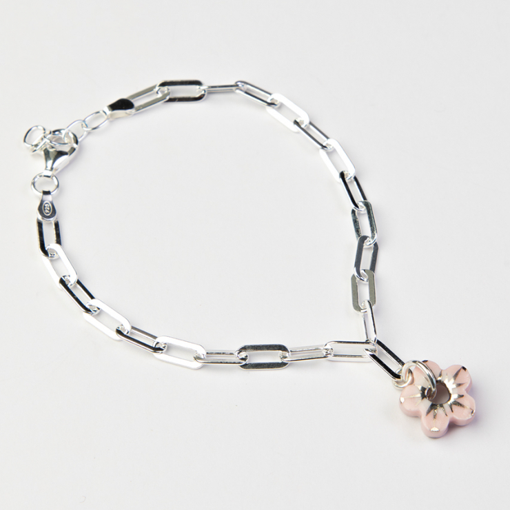 Pink Fleur Bracelet, Gold or Silver