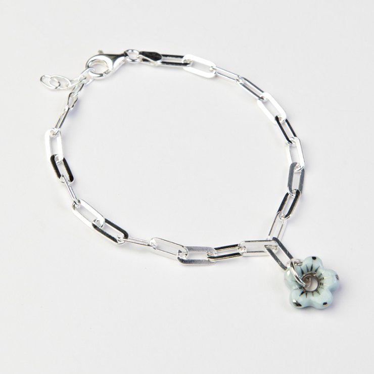 Seafoam Fleur Bracelet, Gold or Silver
