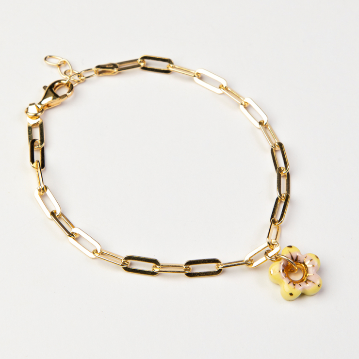 Yellow Fleur Bracelet, Gold or Silver