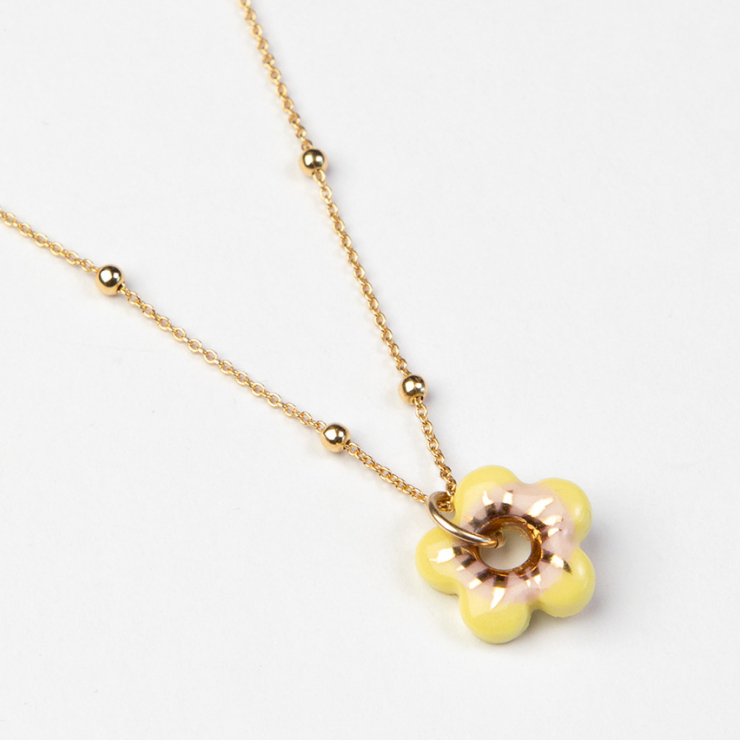 Yellow Fleur Necklace, Gold